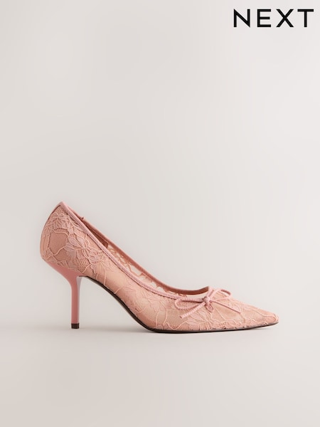 Nude - Forever Comfort® Lace Bow Court Heels