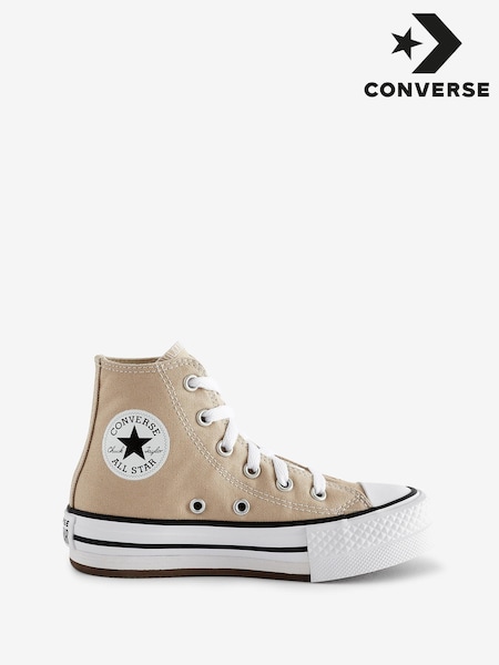 Cremă neutră - Pantofi sport cu platformă pentru juniori Converse All Star EVA (887819) | 196 LEI