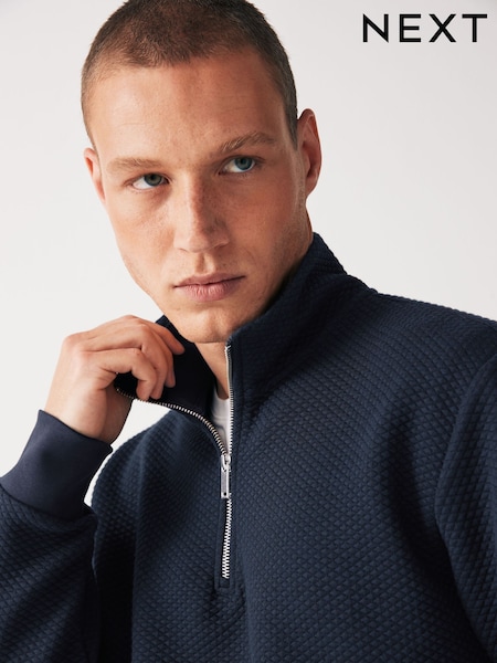 أزرق داكن/أزرق - Premium Texture Crew Sweatshirt (887968) | ‏78 د.إ.‏