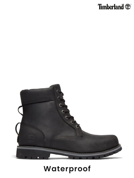 שחור - Timberland Rugged Leather Waterproof 6 Inch Boots (888085) | ‏1,181‏₪