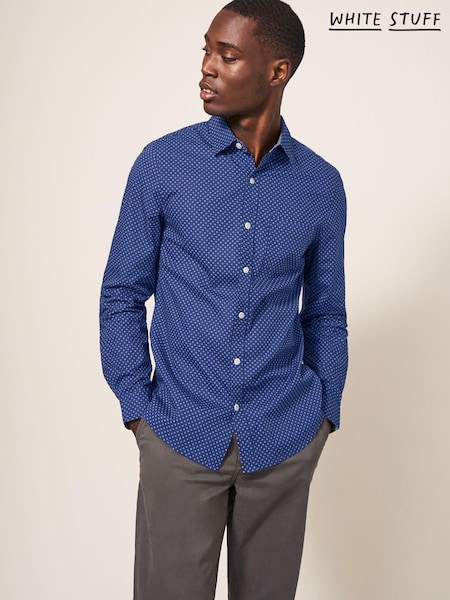 White Stuff Blue Polka Dot Printed Shirt (888108) | €34