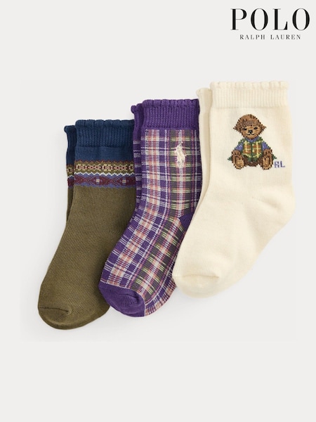 Weiß - Polo Ralph Lauren Polo Bear Socks 3 Pack