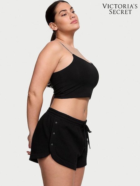 Victoria's Secret Pure Black Fleece Popper Shorts (888749) | €40