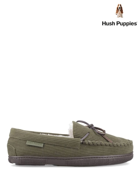 Green - Regular Hush Puppies Ace Cord Slippers
