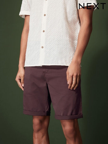 Бургундский - Slim Fit Premium Laundered Stretch Chino Shorts (889074) | €5