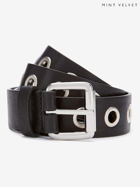 Mint Velvet Eyelet Leather Black Belt (889092) | € 64