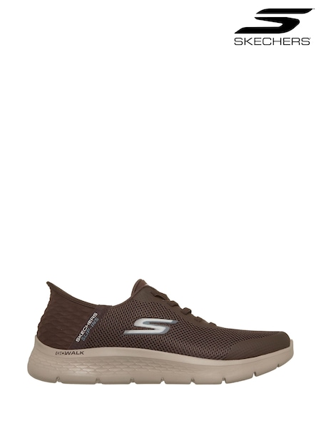 Brown - Regular Skechers Go Walk Flex Hands Up Shoes