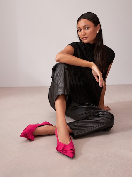Pink Forever Comfort® Ruffle Kitten Heel Court Shoes (889178) | €13