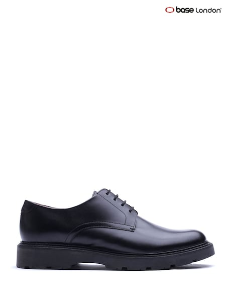 Schwarz - Regular Base London Vector Lace Up Leather Shoes
