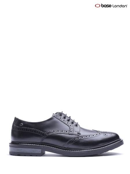 Black - Regular Base London Phase Brogue Leather Shoes