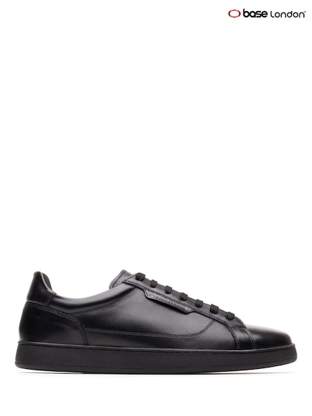 Czarny - Regular Base London Zammo Lace Up Leather Trainers