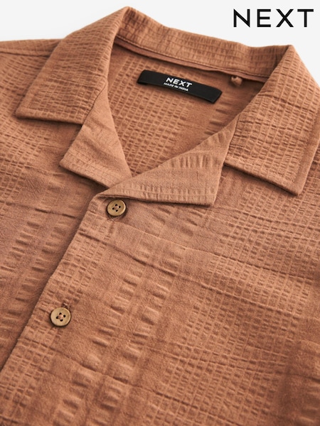 Rust Brown Short Sleeves Textured Shirt (3-16yrs) (889441) | €6 - €9