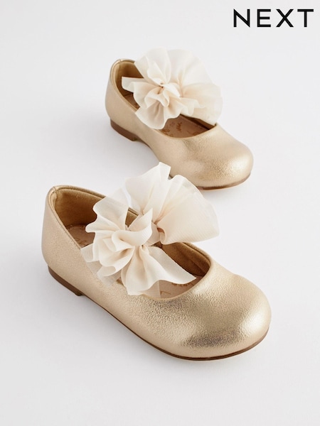 ذهبي - Mary Jane Flower Girl Bow Occasion Shoes (889458) | ‏119 ر.س.‏ - ‏131 ر.س.‏