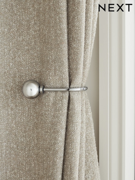 Set of 2 Chrome Ball Curtain Holdbacks (889598) | SGD 30