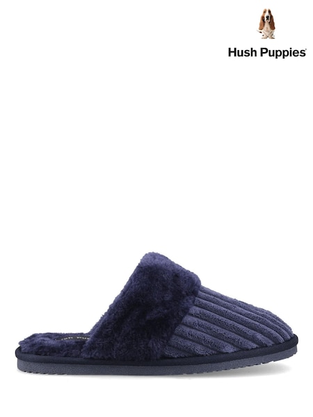 Blue - Hush Puppies Arianna Cord Slippers