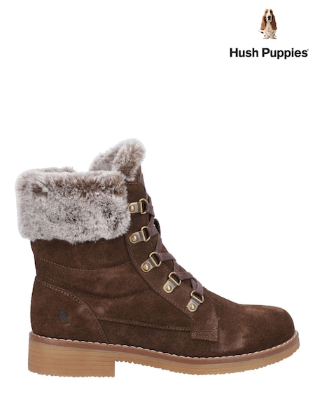 Brown - Hush Puppies Florence Wide Fit Boots