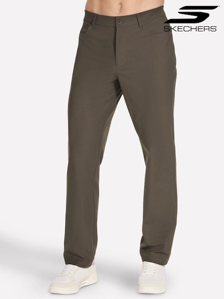 Brown - Regular Skechers Premium 5 Pocket Classic Trousers