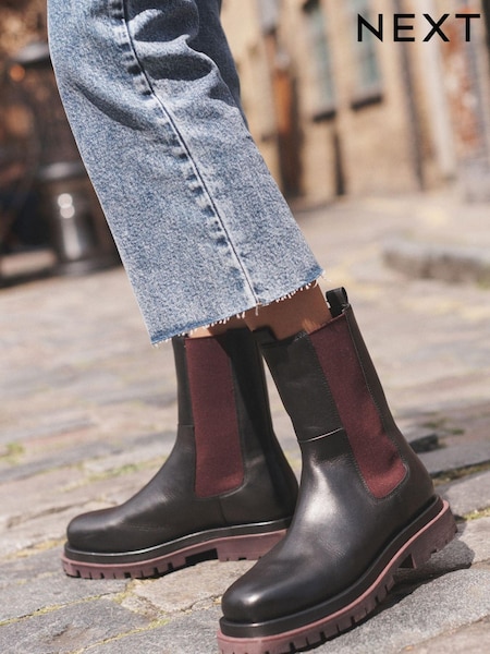 Noir/rouge baie - Forever Comfort® Signature Coloured Sole Chelsea Boots (889930) | € 30