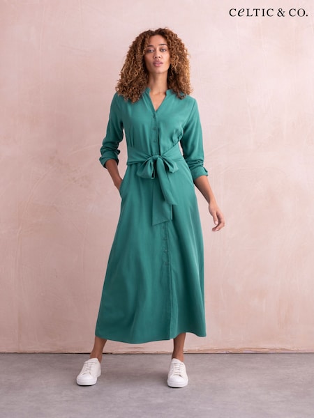 Celtic & Co. Green Tie Front Midi Dress (890009) | €83