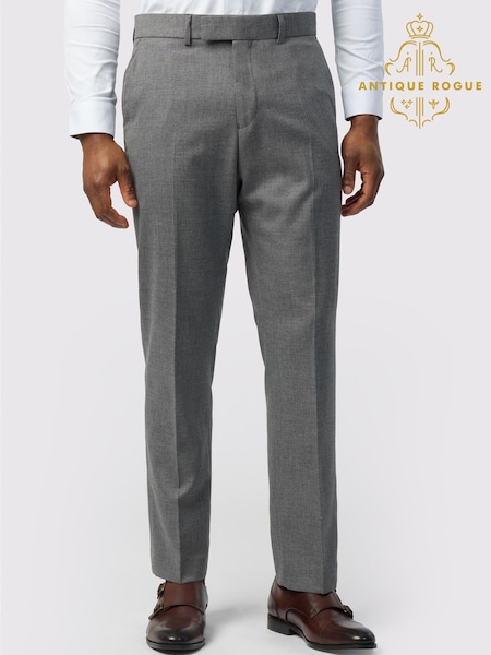 رمادي - Regular Antique Rogue Slim Fit Texture Stretch Trousers