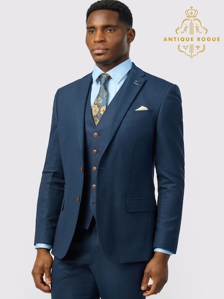 Azul - Regular Antique Rogue Slim Fit Texture Stretch Blazer