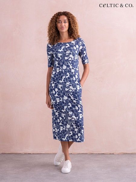 Celtic & Co. Blue Linen / Cotton Button Back Dress (890865) | €56
