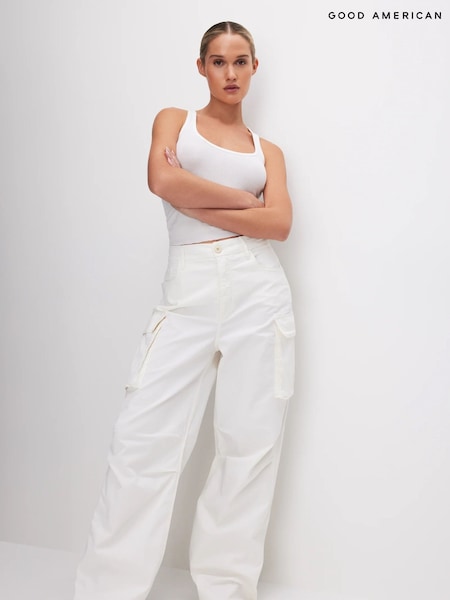 Good American White Baggy Cargo Trousers (891122) | €143