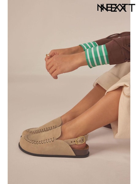 rjava - Premium Leather Sling Back Clogs (891231) | € 38