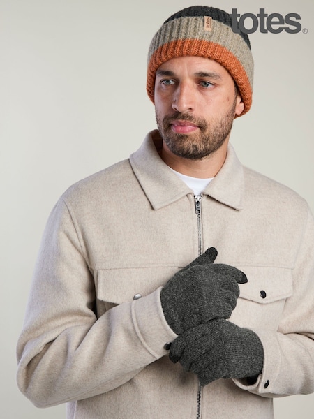 Серый - Regular Totes Knitted Hat & Gloves Set With Smartouch