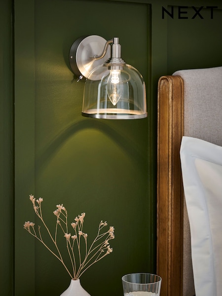 Brushed Chrome Gloucester Rechargeable Wireless Wall Light (891512) | €66