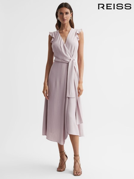 Reiss Willow Wrap Tie Midi Dress (891664) | 1,881 LEI