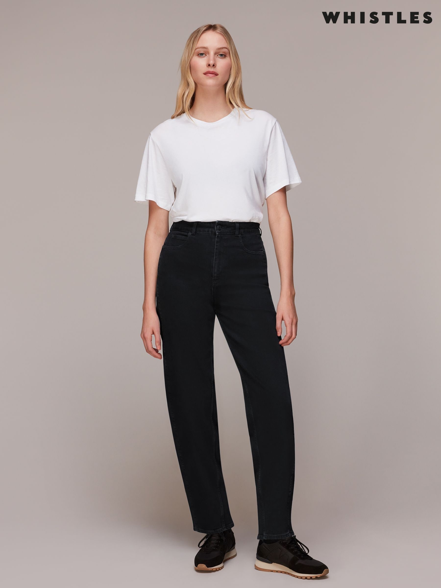 Straight leg black jeans discount