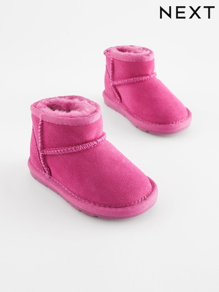 Leuchtendes Rosa/Veloursleder - Faux Fur Lined Water Repellent Pull-On Suede Boots (892370) | 6 € - 8 €