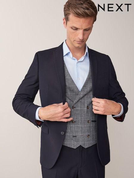 Navy Blue Skinny Fit Two Button Suit Jacket (892625) | €68