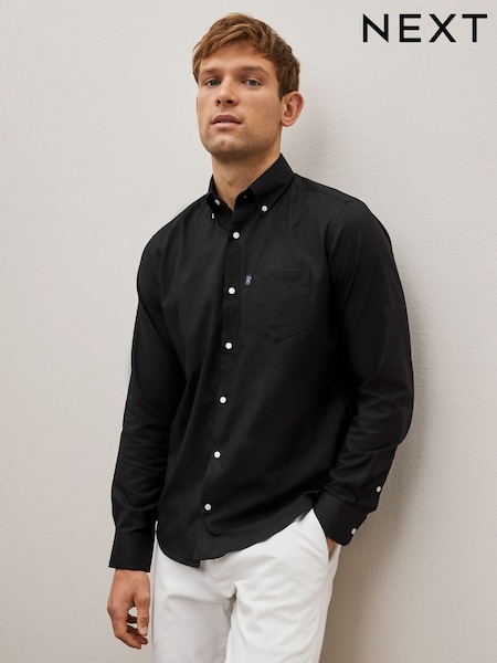 Black Regular Fit Easy Iron Button Down Oxford Shirt (892630) | €4