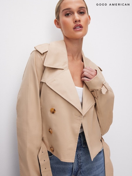 Good American Natural Chino Crop Trench Jacket (893065) | €114