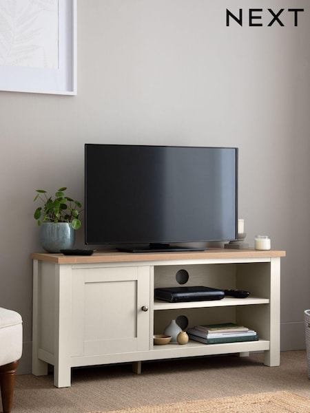 Cream Malvern Oak Effect Up to 50 inch Slim TV Unit (893079) | €245