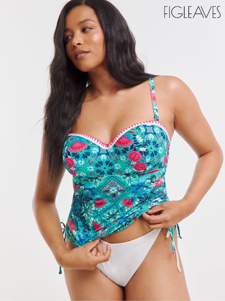 Figleaves Floral Print Frida Bandeau Tankini Top (893295) | €12.50