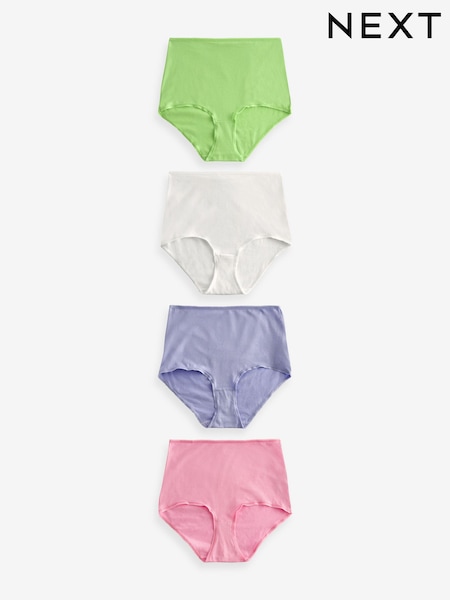 Pink/Lilac/Green/White Full Brief Cotton Rich Knickers 4 Pack (893934) | €0