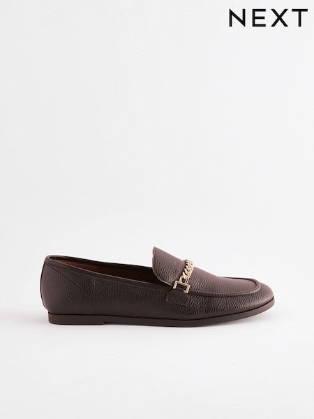 أسود - Forever Comfort Round Toe Slim Chain Loafers (894027) | ‏7 د.ب.‏