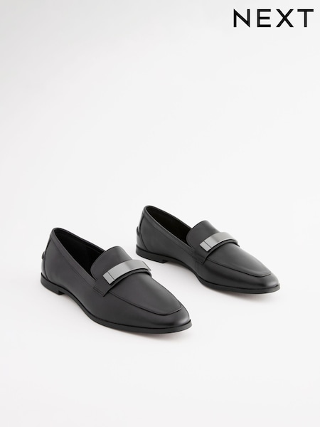 črna - Leather Forever Comfort® Slim Hardware Loafers (894061) | € 27