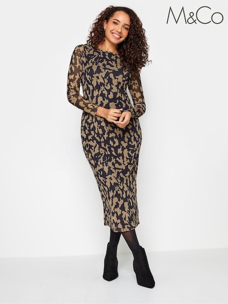M&Co Black Long Sleeve Mesh Dress (894302) | €26