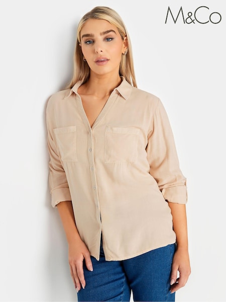 M&Co Cream Button Up Long Sleeve Shirt (894635) | €44