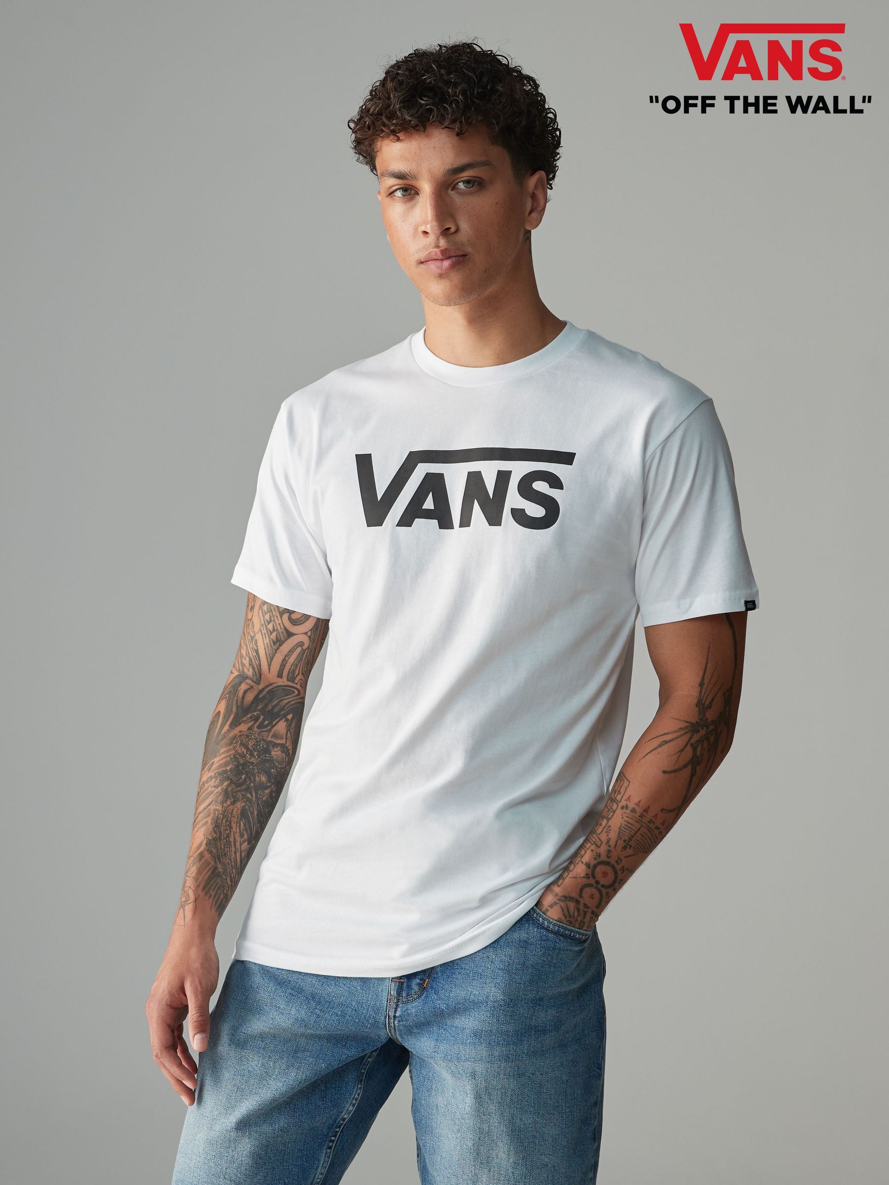 Vans white t shirt mens top