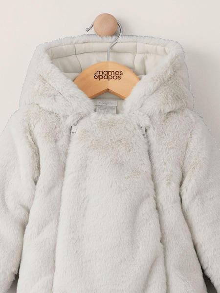 Grauer Kunstpelz - Mamas & Papas Woven Quilted 100% Cotton Pramsuit (895056) | 66 €
