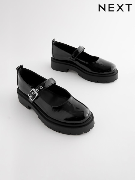 Black Patent Forever Comfort® Chunky Mary Jane Shoes (895068) | R$ 330