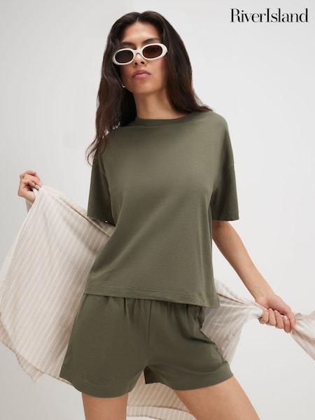 Zaļš - River Island Cotton T-shirt