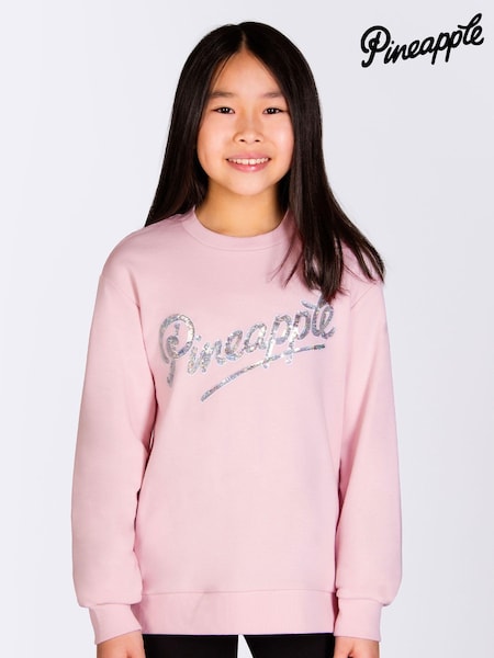 Pineapple Pastel Pink Sequin Logo Girls Sweatshirt (896570) | €18