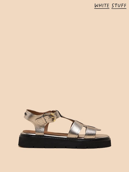 White Stuff Gold Rose Leather Sandals (897042) | €43.50