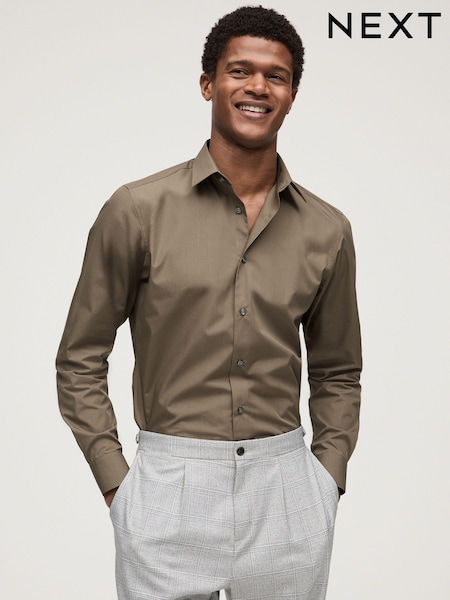Оливково-зеленые - Easy Care Single Cuff Shirt (898132) | €5